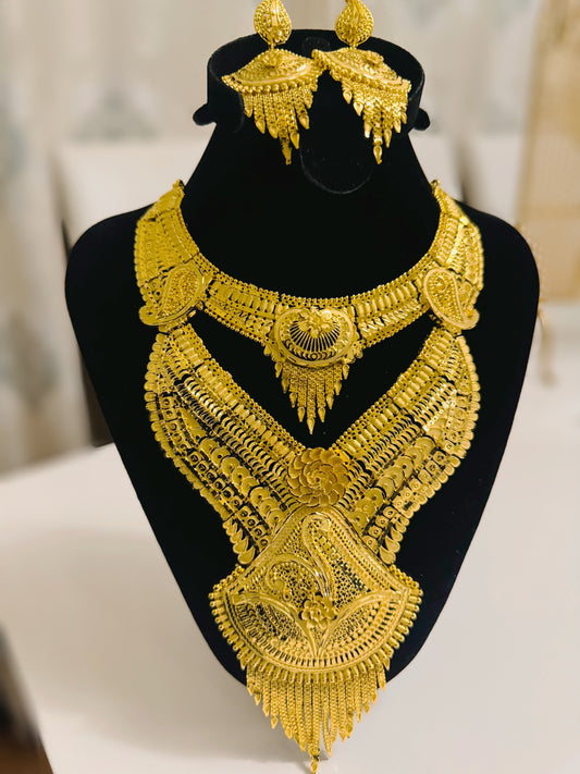 21k gold plated necklace set