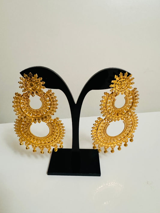 Long gold imitation earring