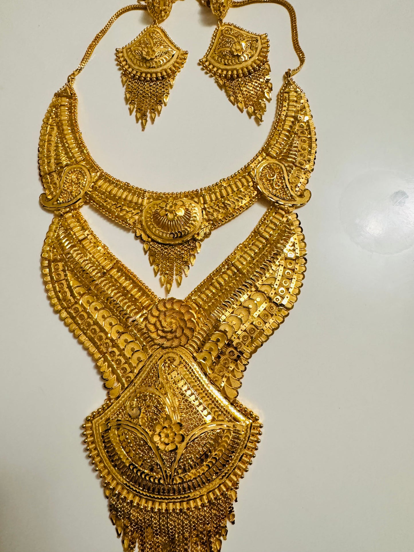 21k gold plated necklace set